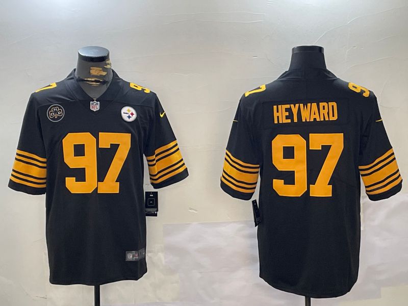 Men Pittsburgh Steelers 97 Heyward Black 2024 Nike Vapor Limited NFL Jersey style 3